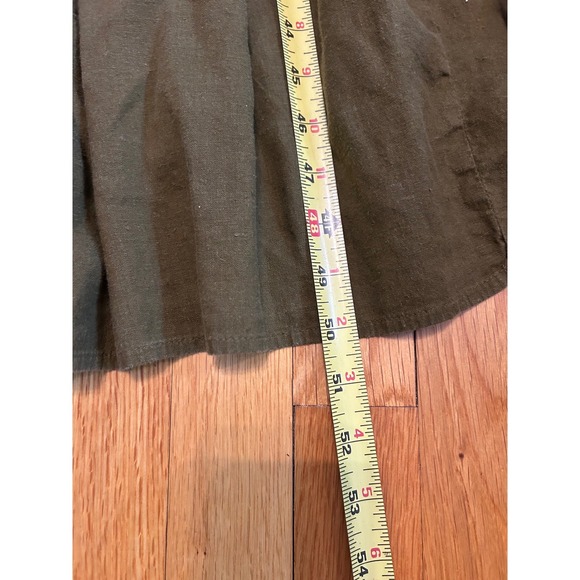 Madewell Tiered sz 16 Square neck Puff Midi Dress Quilted Hemp Olive Green NH112 - Picture 6 of 11